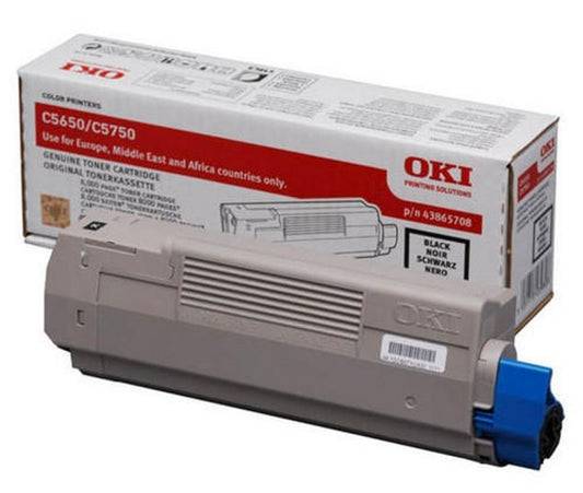 OKI  43487712 BLACK TONER – STANDARD‑YIELD GENUINE FOR C8600/C8800