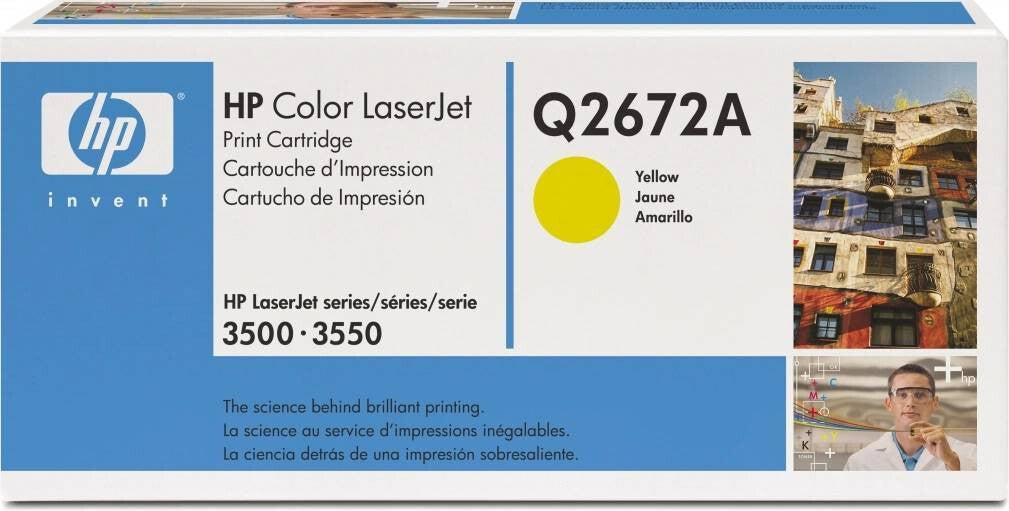 NEW SEALED Q2672A GENUINE ORIGINAL YELLOW TONER CARTRIDGE HP309A 3500 3550