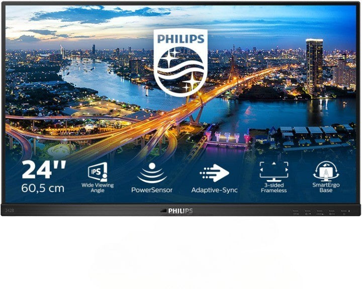 PHILLIPS 242B1 24" FHD 1920×1080 IPS LED MONITOR DP HDMI DVI VGA WITHOUT STAND
