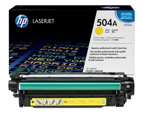 NEW GENUINE HP CE252A 504A YELLOW TONER CARTRIDGE FOR CP3525, CM3550