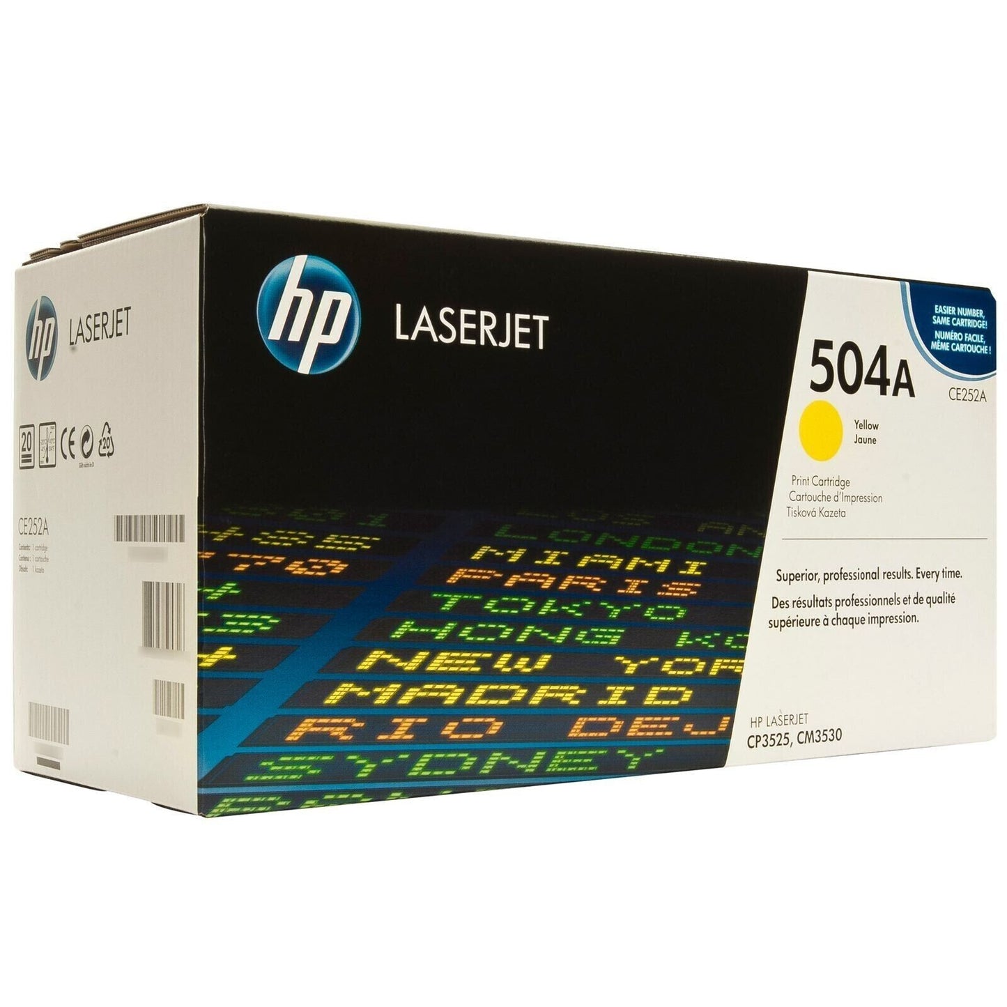 NEW GENUINE HP CE252A 504A YELLOW TONER CARTRIDGE FOR CP3525, CM3550