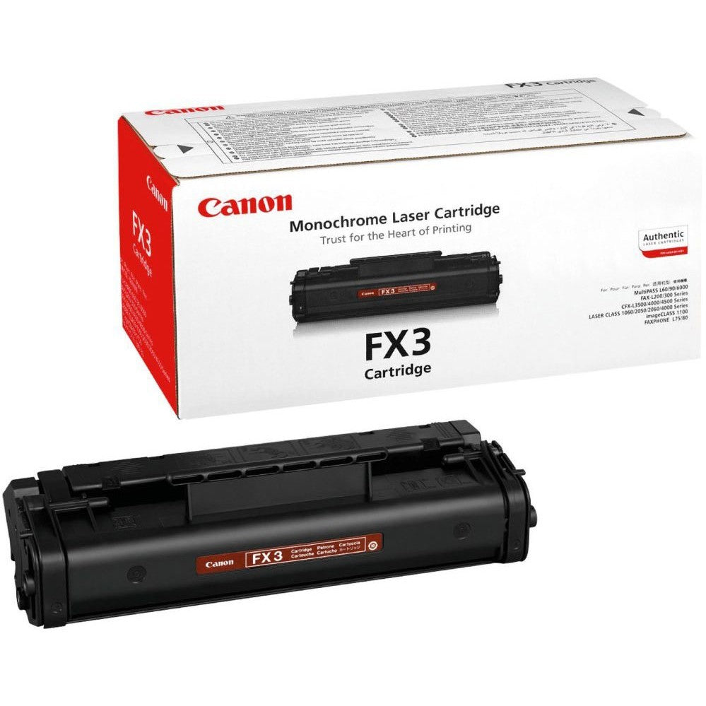 CANON FX3 BLACK TONER – STANDARD‑YIELD GENUINE FOR L100/L120/FAXPHONE