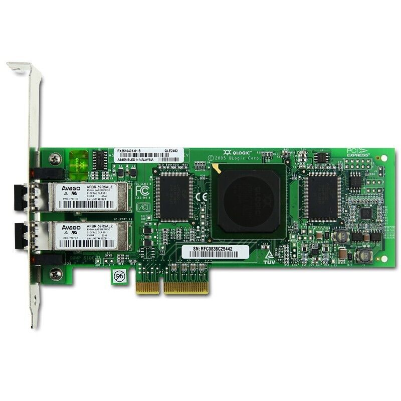 Qlogic QLA2462-CK 4Gbps PCI-X Dual FC Fibre Channel Host Bus Adaptor Card