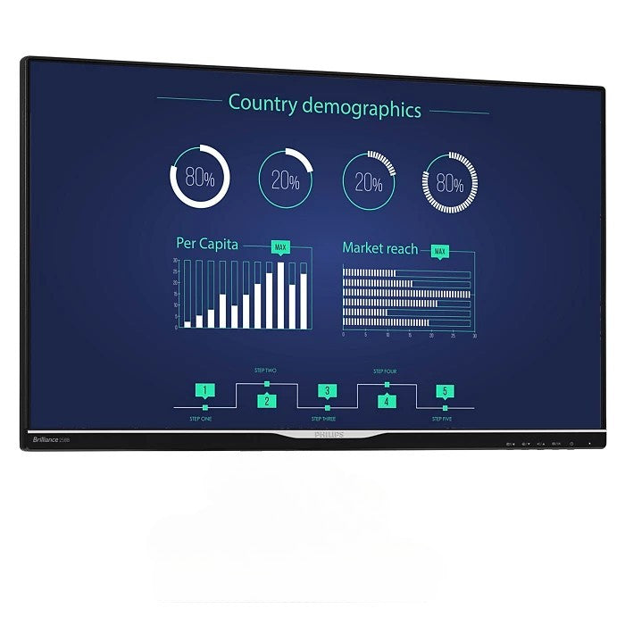 PHILIPS 258B6QU 25" QHD 2560X1440 IPS LED MONITOR DP HDMI VGA DVI / NO STAND