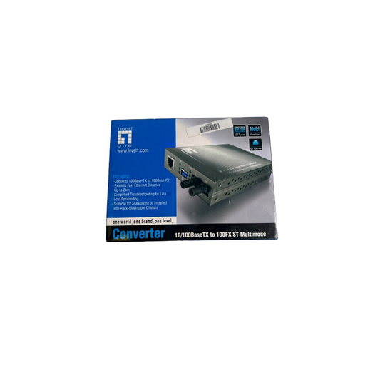 LEVEL ONE 10/100 BASE-XT TO 100 BASE-FX ETHERNET MEDIA CONVERTER