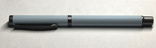 MATT SKY BLUE COLOR BODY & BLACK TRIM GRIP FINE TIP ROLLER BLACK SMOOTH BALL PEN