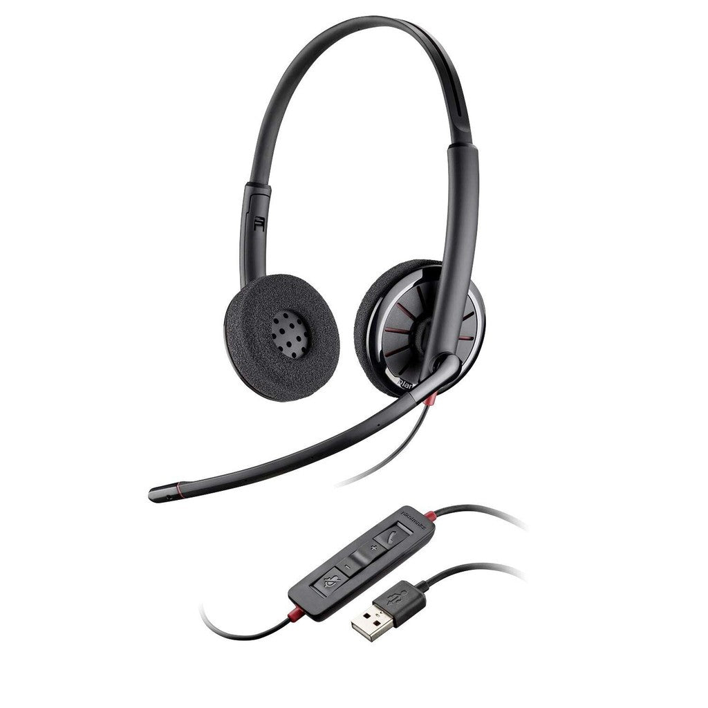 PLANTRONICS BLACKWIRE C320 M USB DUAL EAR HEADSET WITH NOISE CANCELING MIC