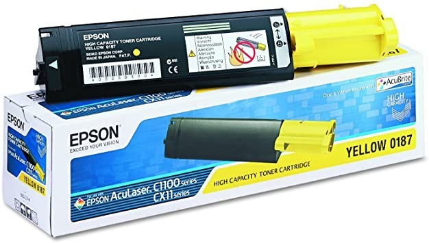 EPSON S050187 YELLOW TONER – STANDARD‑YIELD GENUINE FOR ACULASER C900/C1900