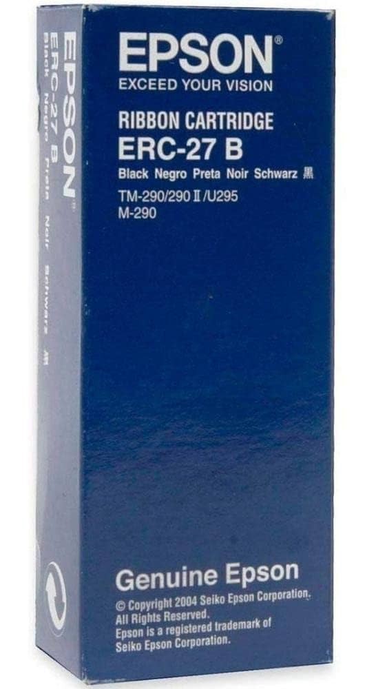 EPSON ERC‑27 B RIBBON – BLACK NYLON GENUINE FOR M-U220/U230 SERIES