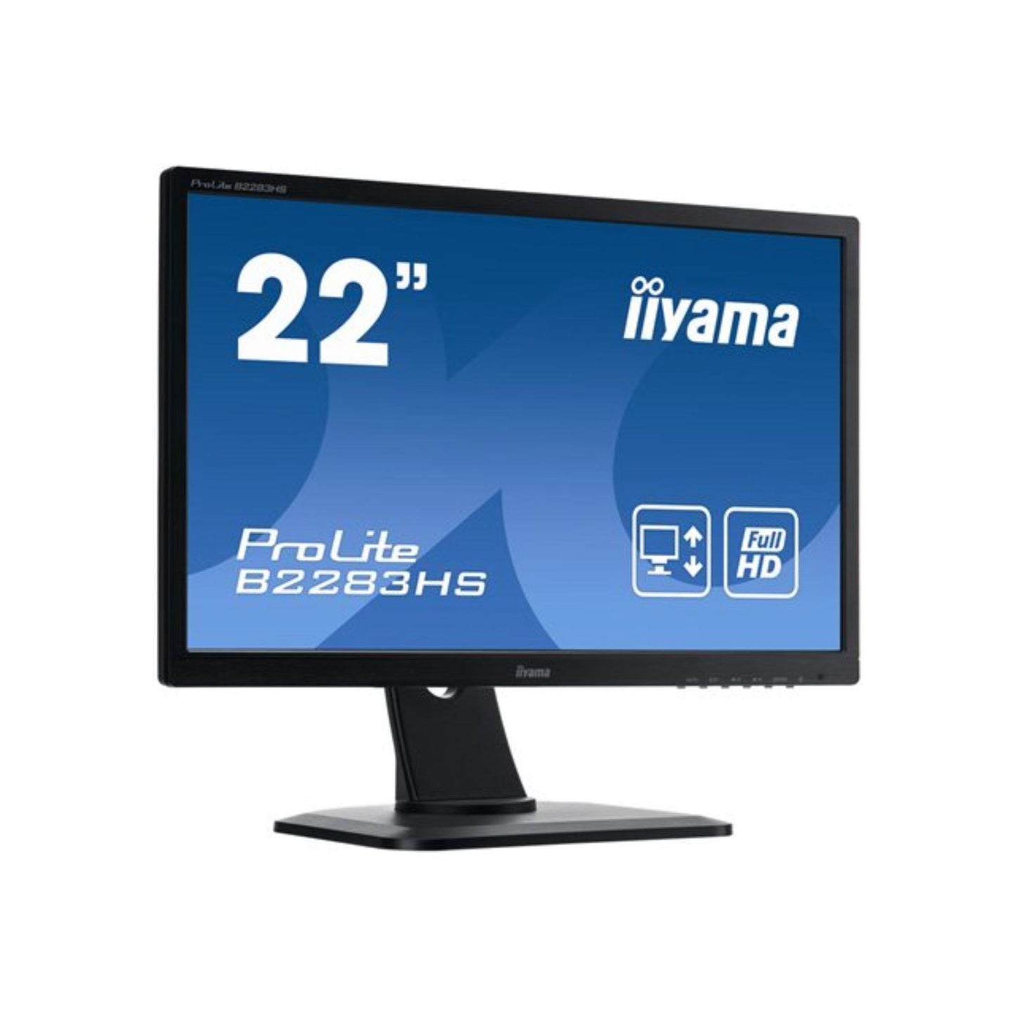IIYAMA B2283HS PC MONITOR 22" LED FHD 1920X1080 VGA DVI HDMI PORT 1 M/S OFFICE, CCTV, HOME, GAMING MONITOR   -  GOOD REFURBISHED