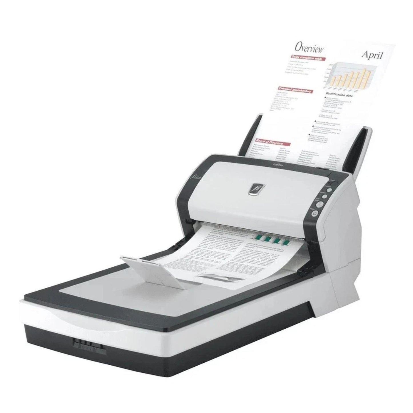 FUJITSU FI-6230 HIGH SPEED DUPLEX DOCUMENT 40PPM USB 600 DPI A4 SCANNER WITH FLATBED & TRAYS  -  GOOD - REFURBISHED