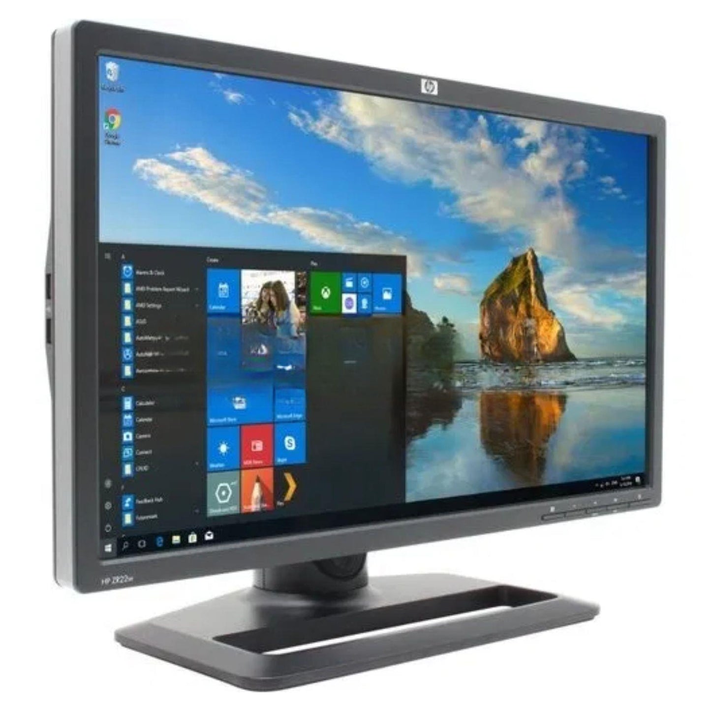 HP ZR22W 22" FHD 1920X1080 IPS LED MONITOR DISPLAY PORT DVI VGA / WITHOUT STAND MONITOR FOR HOME & OFFICE USE    -   GOOD REFURBISHED