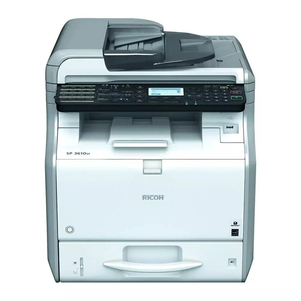 RICOH SP 3600SF AIO DUPLEX NETWORK USB FAST 30PPM 600DPI A4 MONO LASER PRINTER  -  GOOD - REFURBISHED