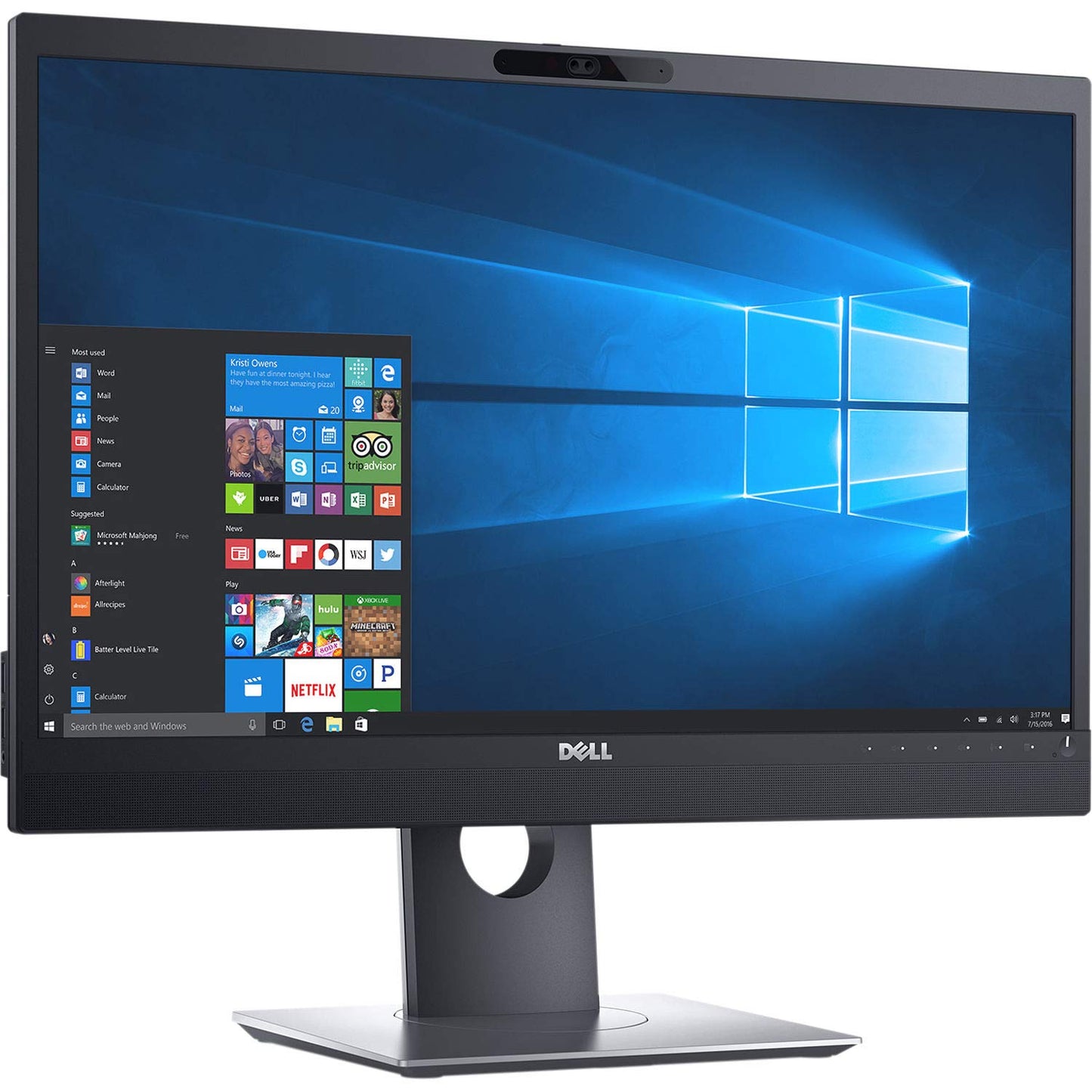 DELL P2418HZM 24 INCH FULL HD IPS LED MONITOR 60HZ ADJUSTABLE STAND WITH WEBCAM SPEAKERS MICROPHONE REFURBISHED VERY GOOD
