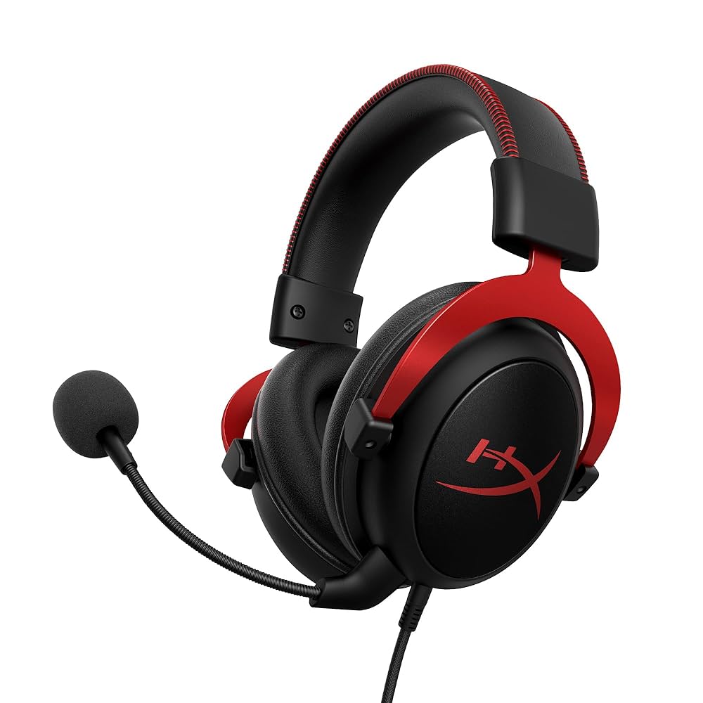 HyperX Cloud II Red Gaming Headset | Original Wired Headphones with 7.1 Surround Sound & Mic