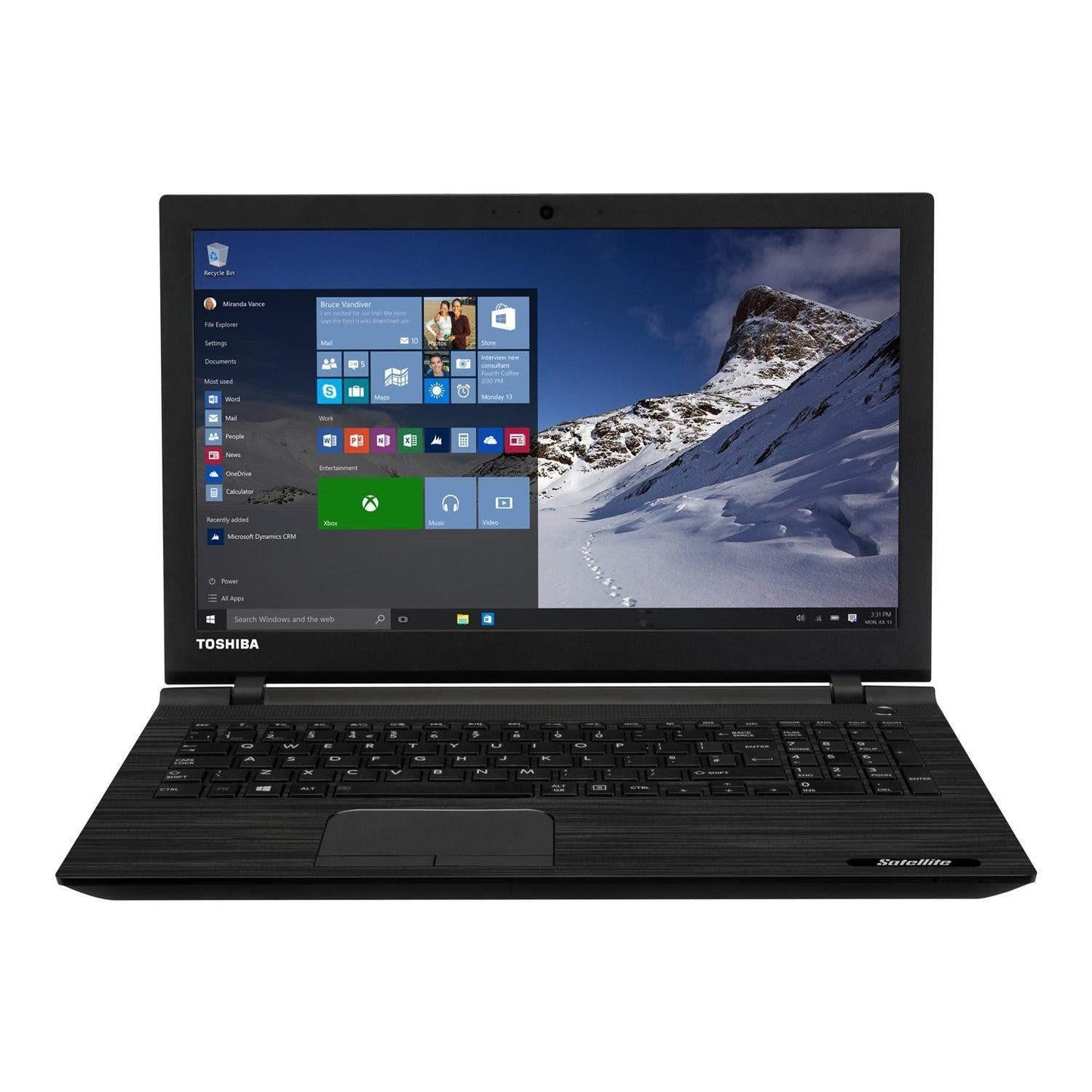 TOSHIBA C55-C-1M9 WINDOWS 11 LAPTOP INTEL CELERON 8GB RAM 128GB SSD 15.6" HD WEBCAM, OPTICAL DRIVE, BT, WIFI - VERY GOOD - REFURBISHED