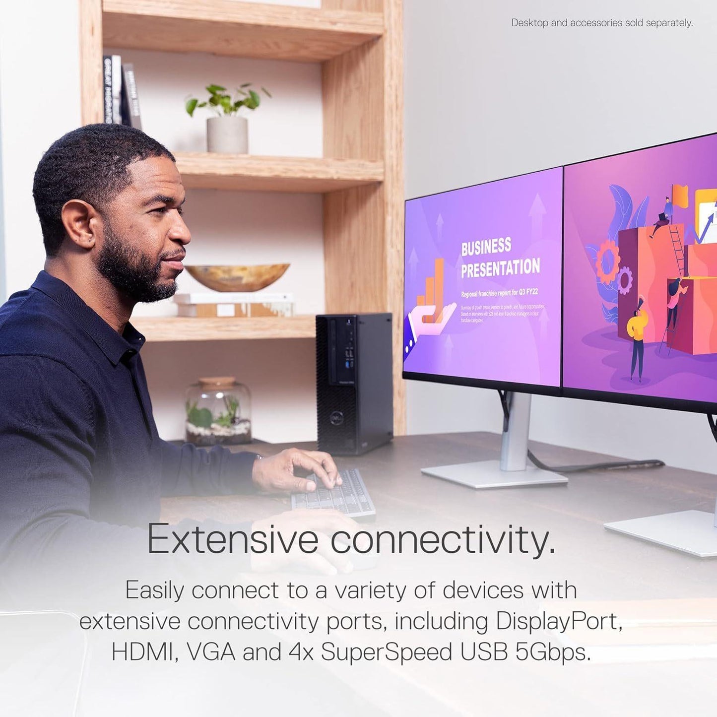 DELL P2422H 24" IPS LED MONITOR, FULL HD 1920X1080 DISPLAY, DP HDMI VGA USB PORTS, 5MS RESPONSE TIME    -  GOOD REFURBISHED