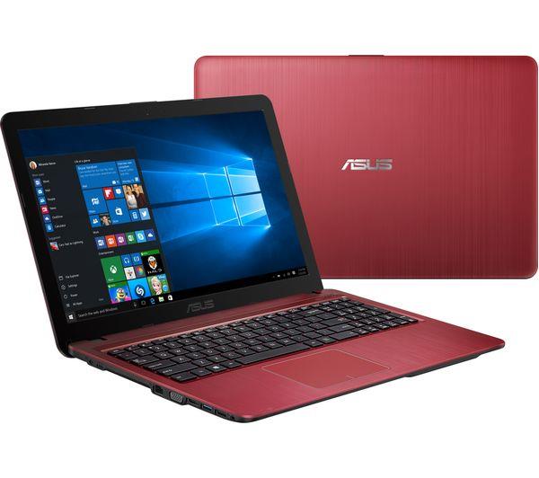 Asus VivoBook X540SA Windows 11 Laptop Pentium N3700 1TB Storage 15" HD Webcam DVD Wifi BT Colour Red - Very Good - Refurbished