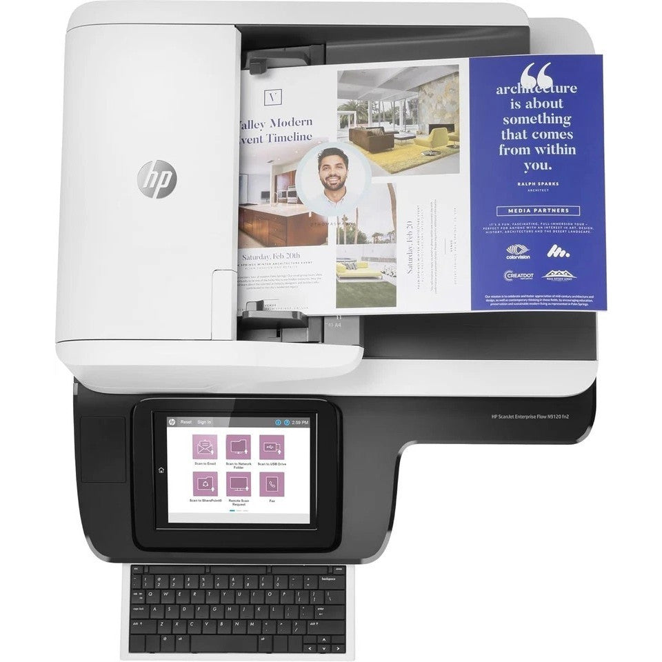 HP SCANJET ENTERPRISE FLOW N9120 FN2 NETWORK FLATBED & SHEETFED SCANNER - L2763A    -    VERY GOOD - REFURBISHED