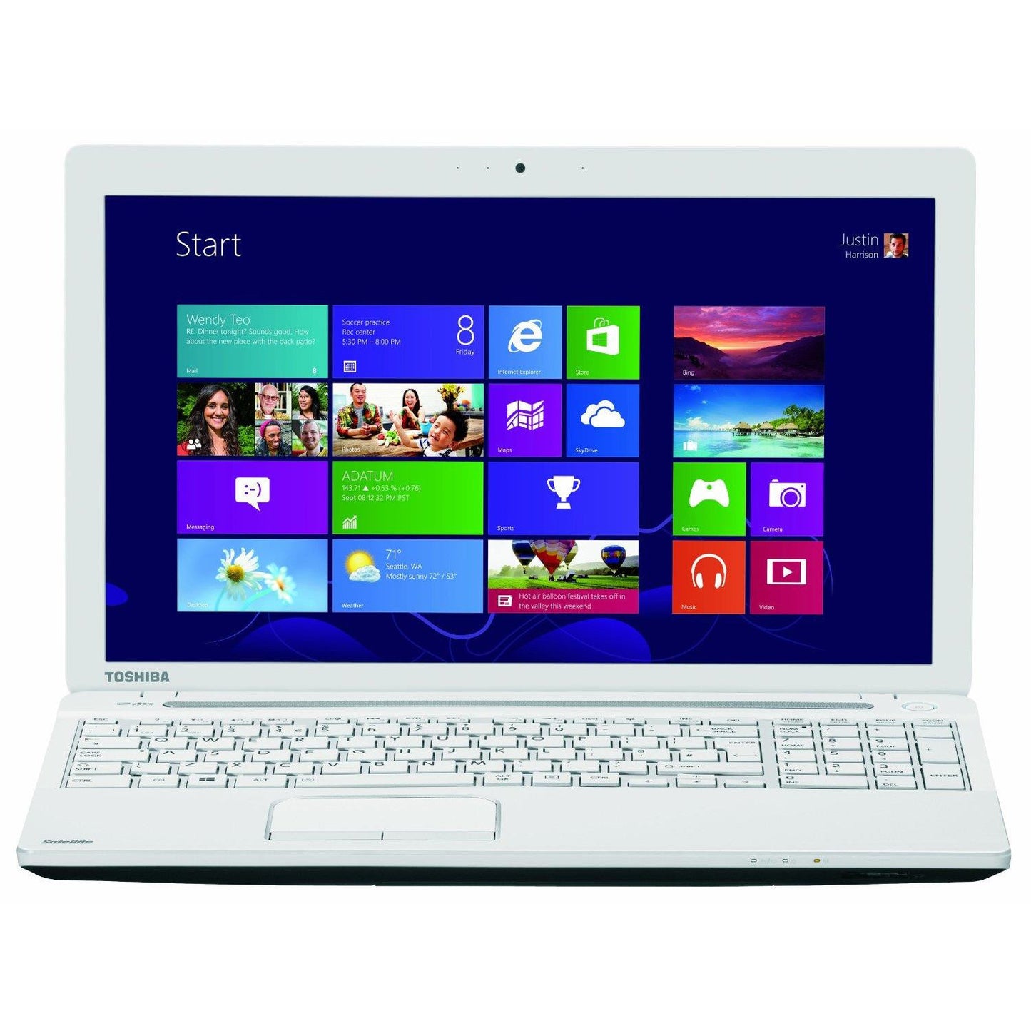 Toshiba Satellite Pro C55D Windows 11 Laptop AMD A6 8GB RAM 500GB Storage 15" HD Webcam DVD WiFi BT -  Very Good - Refurbished