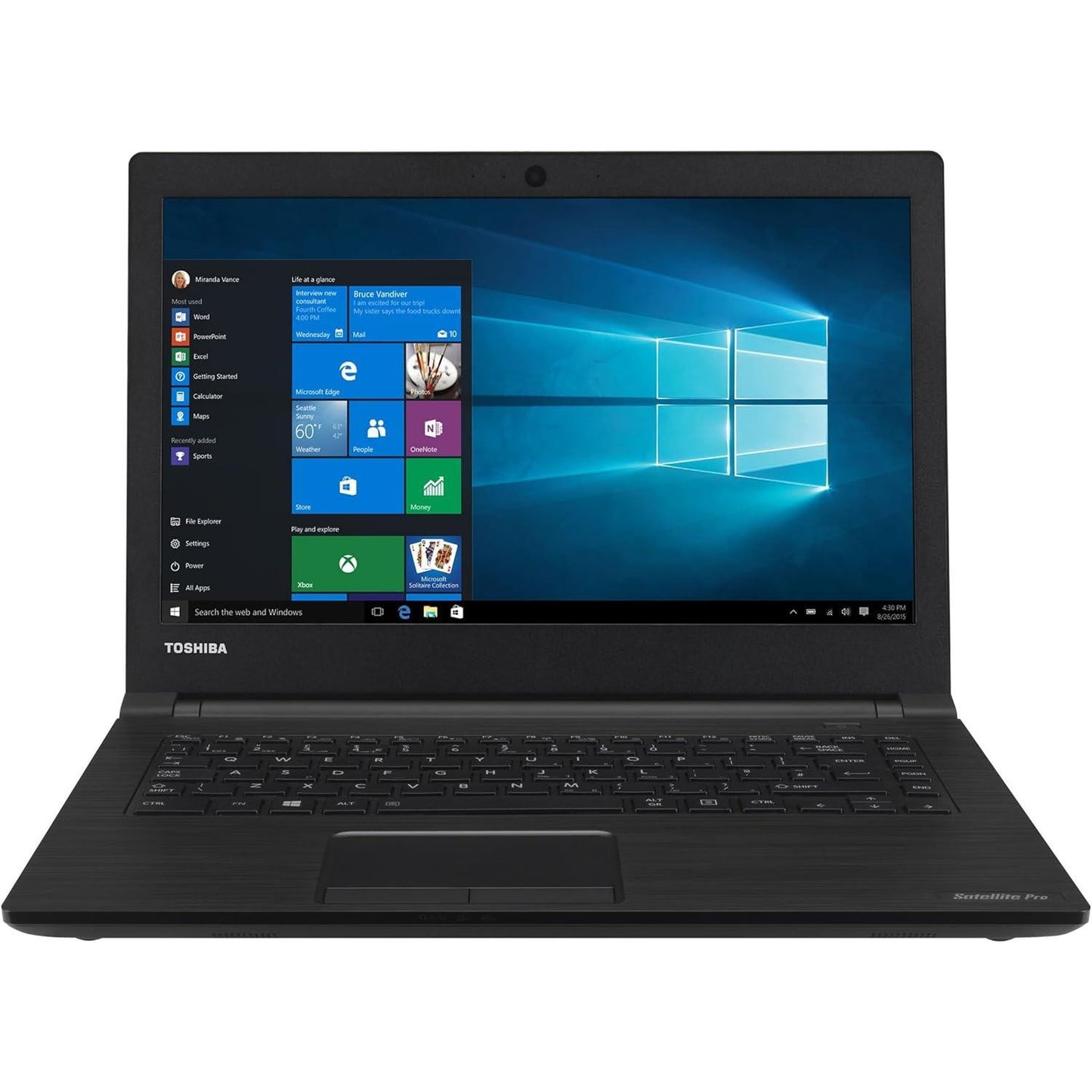 Toshiba Satellite Pro R40-C Windows 11 Laptop Pentium 8GB RAM 128GB SSD 14" HD Webcam DVD WiFi BT -  Very Good Refurbished