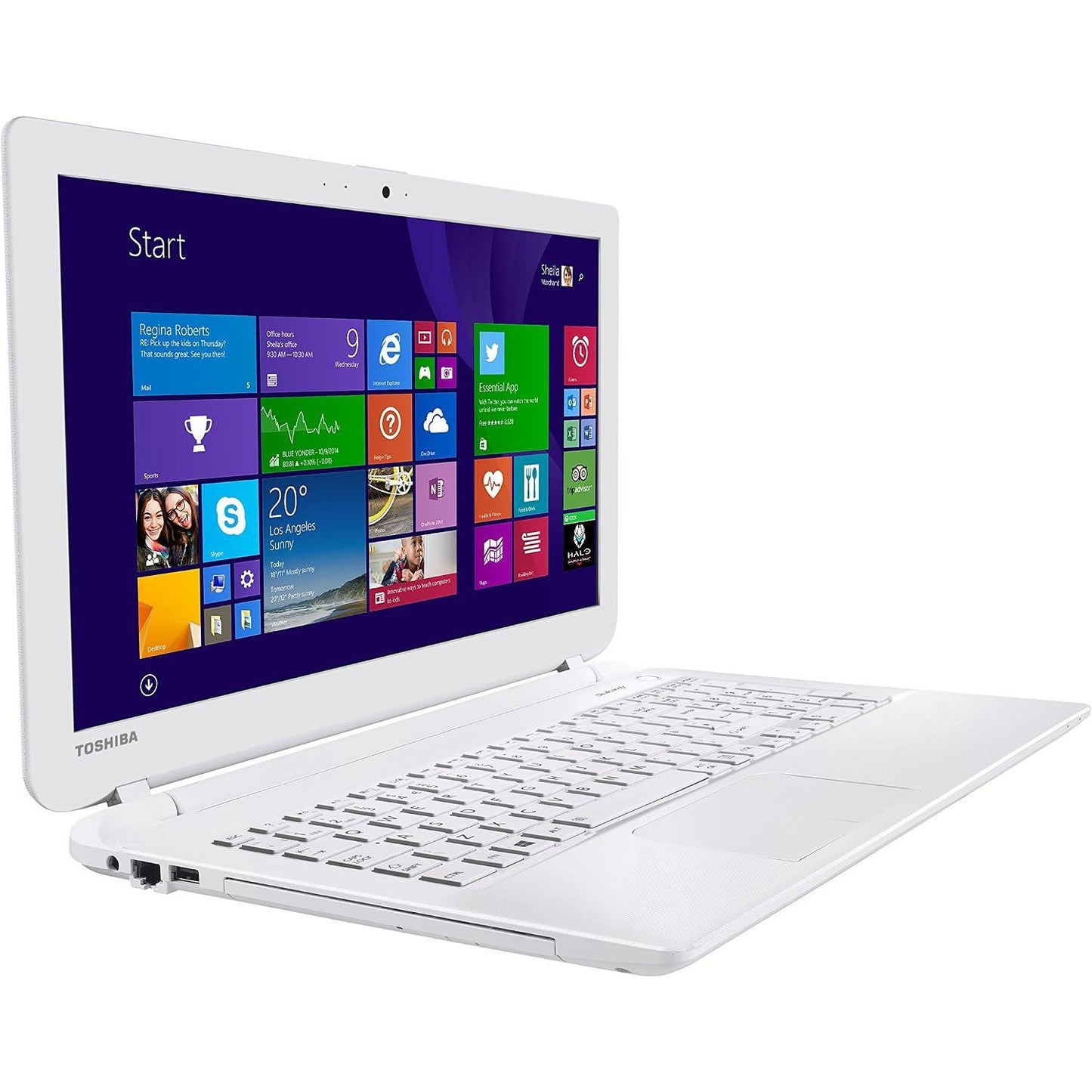 Toshiba Satellite L50-B Windows 11 Laptop 15" Core I3 8GB RAM 500GB Storage HD Webcam, DVD, BT, Wifi, White Colour - Very Good - Refurbished