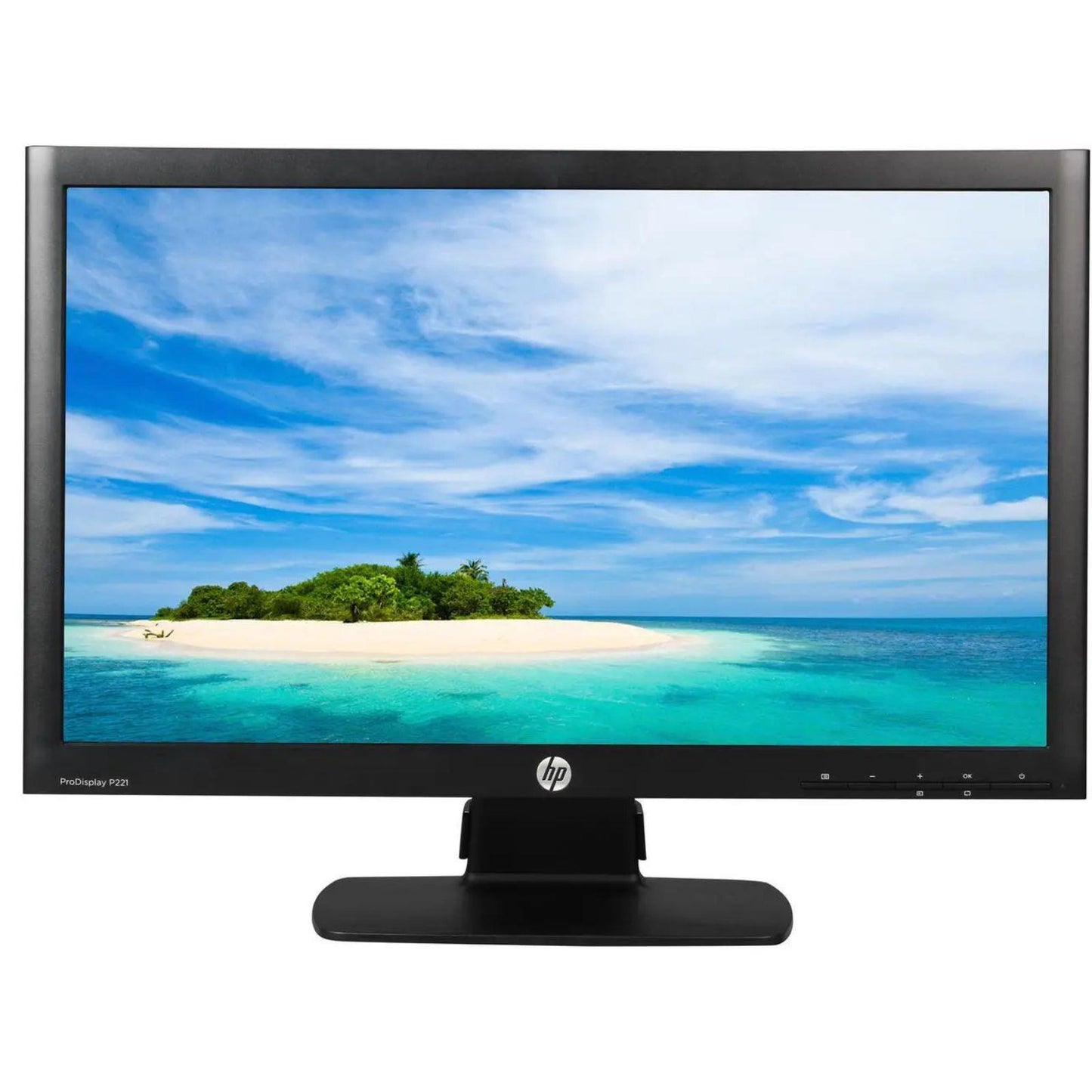 HP PRODISPLAY P221 21.5" FHD 1920X1080 LED MONITOR DVI VGA PORT WITHOUT STAND MONITOR FOR HOME & OFFICE USE  -  GOOD REFURBISHED
