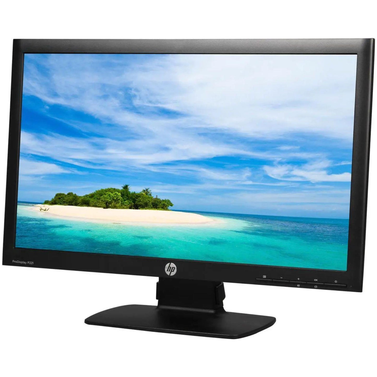 HP PRODISPLAY P221 21.5" FHD 1920X1080 LED MONITOR DVI VGA PORT WITHOUT STAND MONITOR FOR HOME & OFFICE USE  -  GOOD REFURBISHED