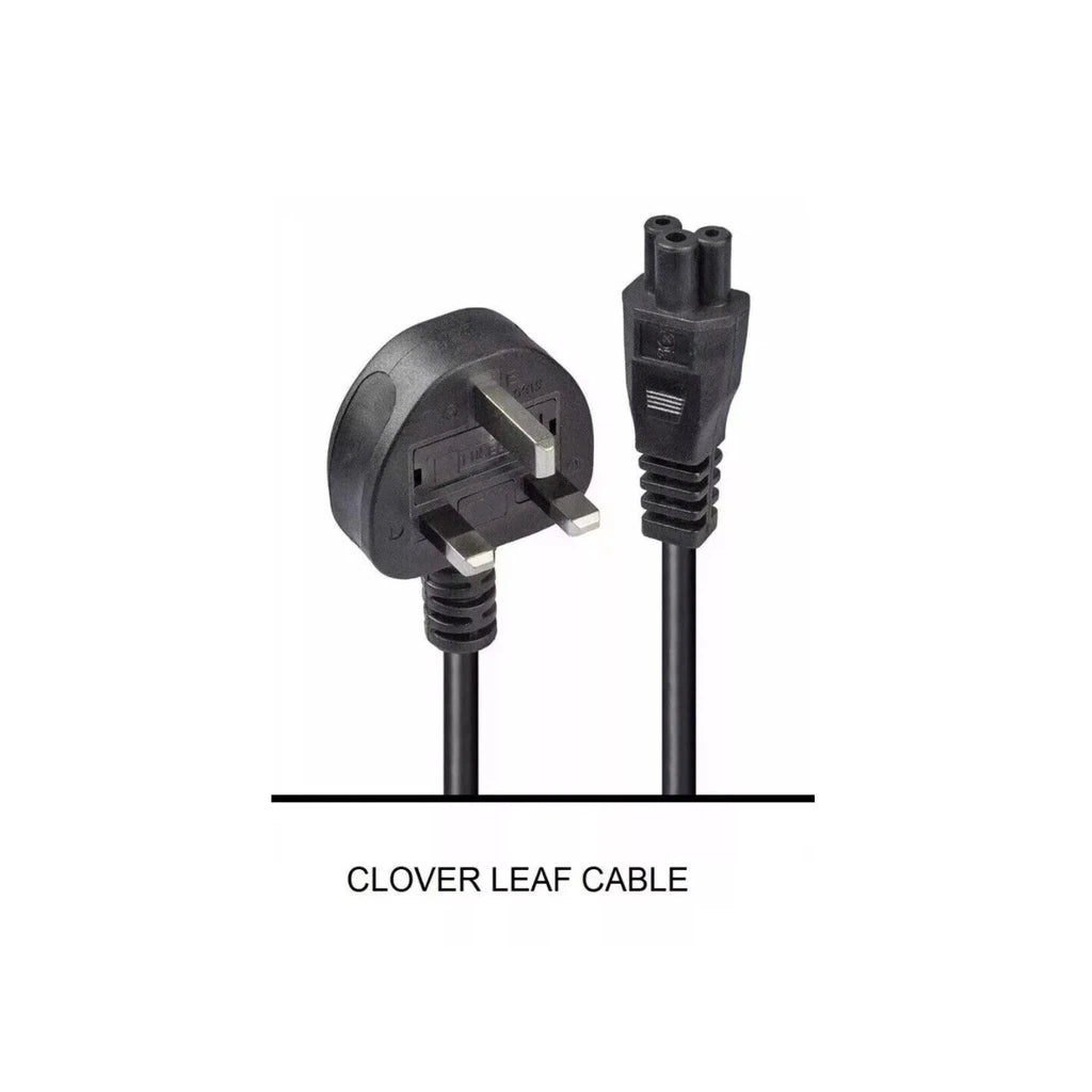 1.8m Clover Leaf Mains UK 3 Pin C5 Cloverleaf Power Lead Cable TV Laptop