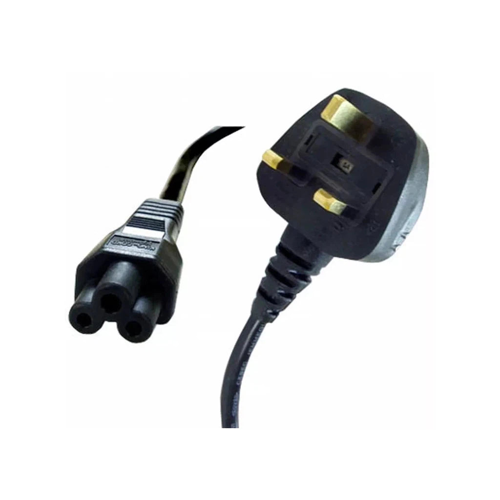 1.8m Clover Leaf Mains UK 3 Pin C5 Cloverleaf Power Lead Cable TV Laptop