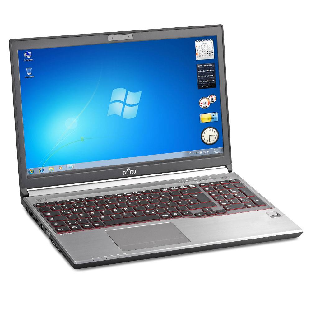 Fujitsu Lifebook E754 Windows 11 Laptop Intel I7 8GB RAM 128GB SSD 15" FHD Webcam, Optical Drive, BT, Wifi - Very Good  Refurbished