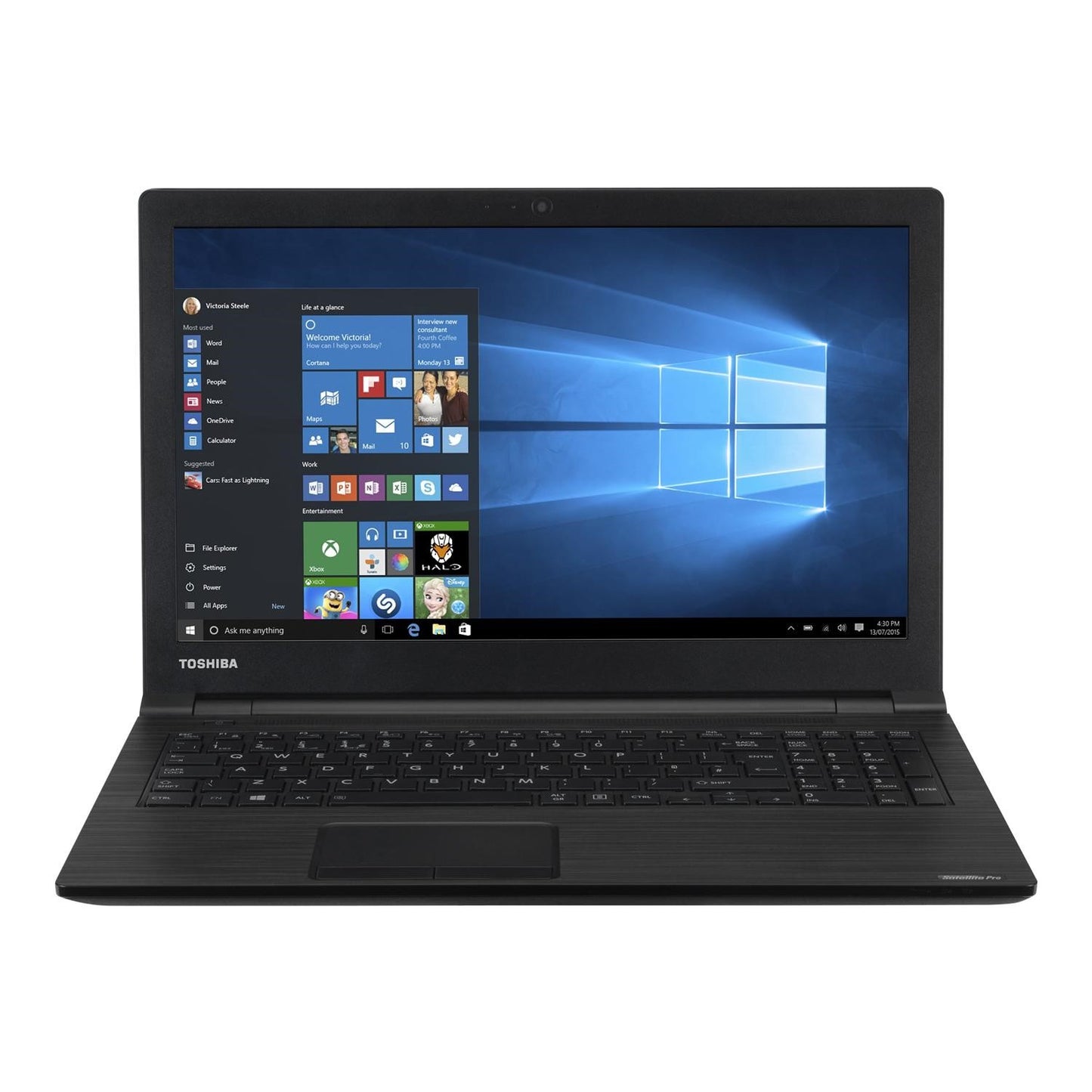 Toshiba Satellite Pro R50-C-17Z Windows 11 Laptop Intel I5 8GB RAM 128GB SSD 15" HD Webcam, DVD - Good - Refurbished