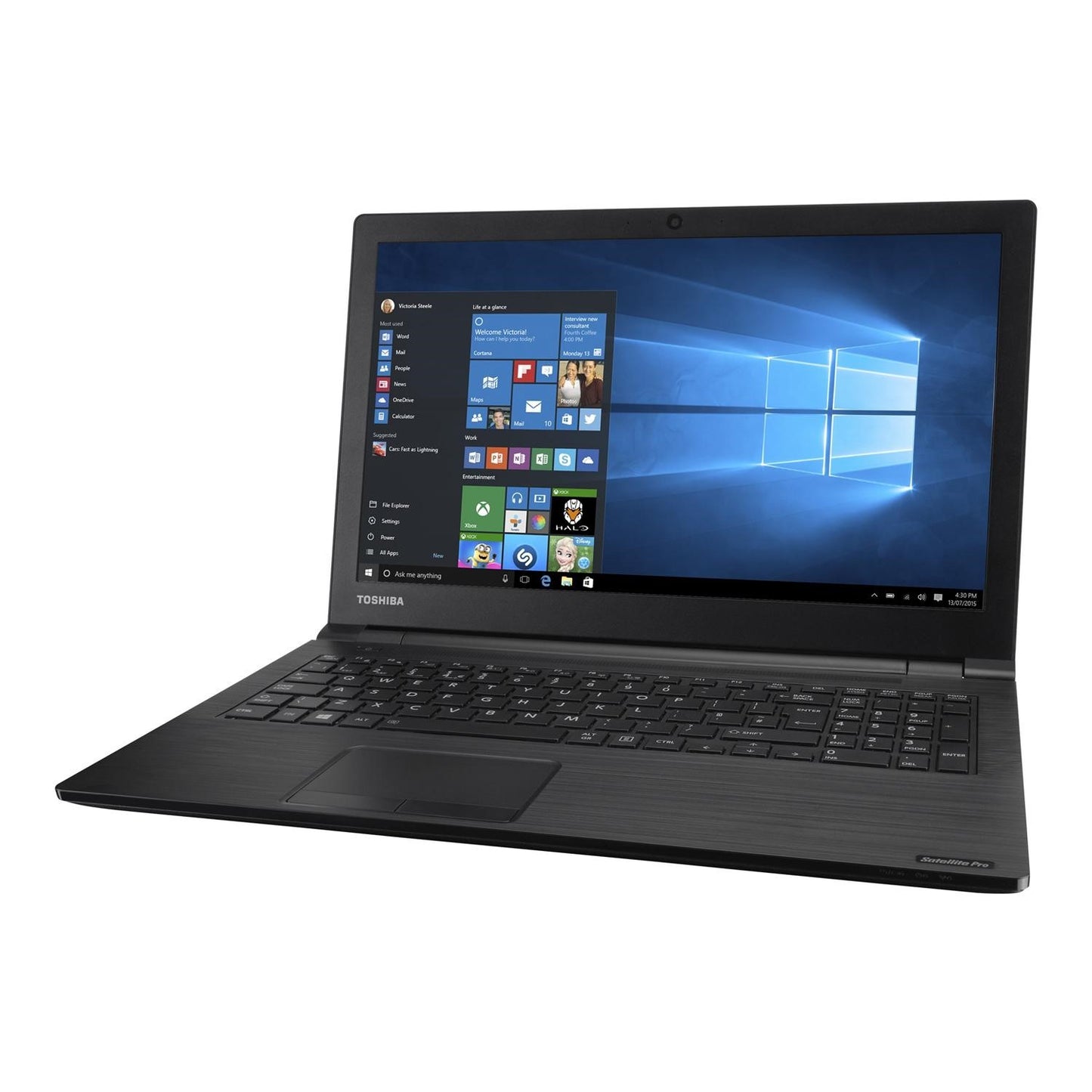 Toshiba Satellite Pro R50-C Windows 11 Laptop Intel I3 8GB RAM 128GB SSD 15" HD Webcam, Optical Drive, BT, Wifi - Very Good - Refurbished