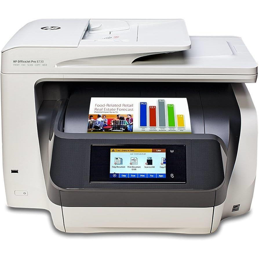 HP OFFICEJET PRO 8730 ALL-IN-ONE PRINTER 1200X1200 DPI USB/WIFI HOME OFFICE