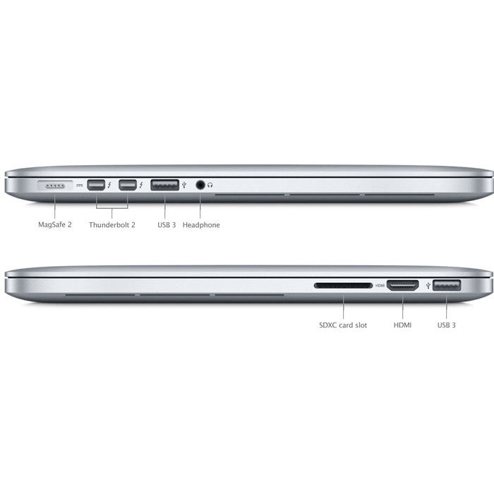 Apple MacBook Pro A1398 Mid 2014 15" Laptop MacOS Intel I7 256GB SSD 16GB RAM  2K Display HD Webcam WiFi -   Good - Refurbished