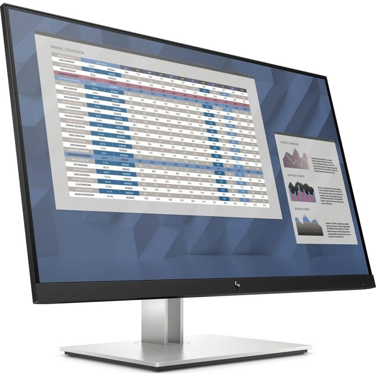 HP E27 G4 27" FHD 1920X1080 IPS LED SLIM MONITOR DP VGA HDMI PORT /WITHOUT STAND MONITOR FOR HOME & OFFICE USE  -  GOOD REFURBISHED