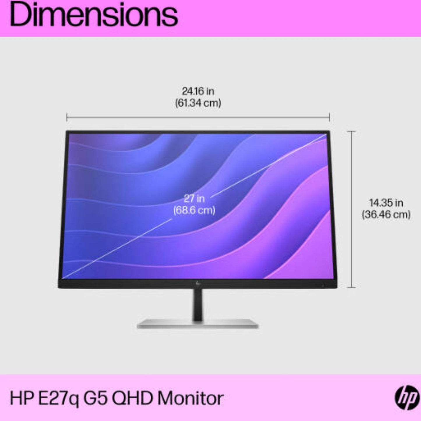 HP E27Q G5 PC MONITOR 27" LED QHD 2560x1440 HDMI DP PORT 5 M/S OFFICE, CCTV, GAMING, HOME, MONITOR, VERY GOOD REFURBISHED