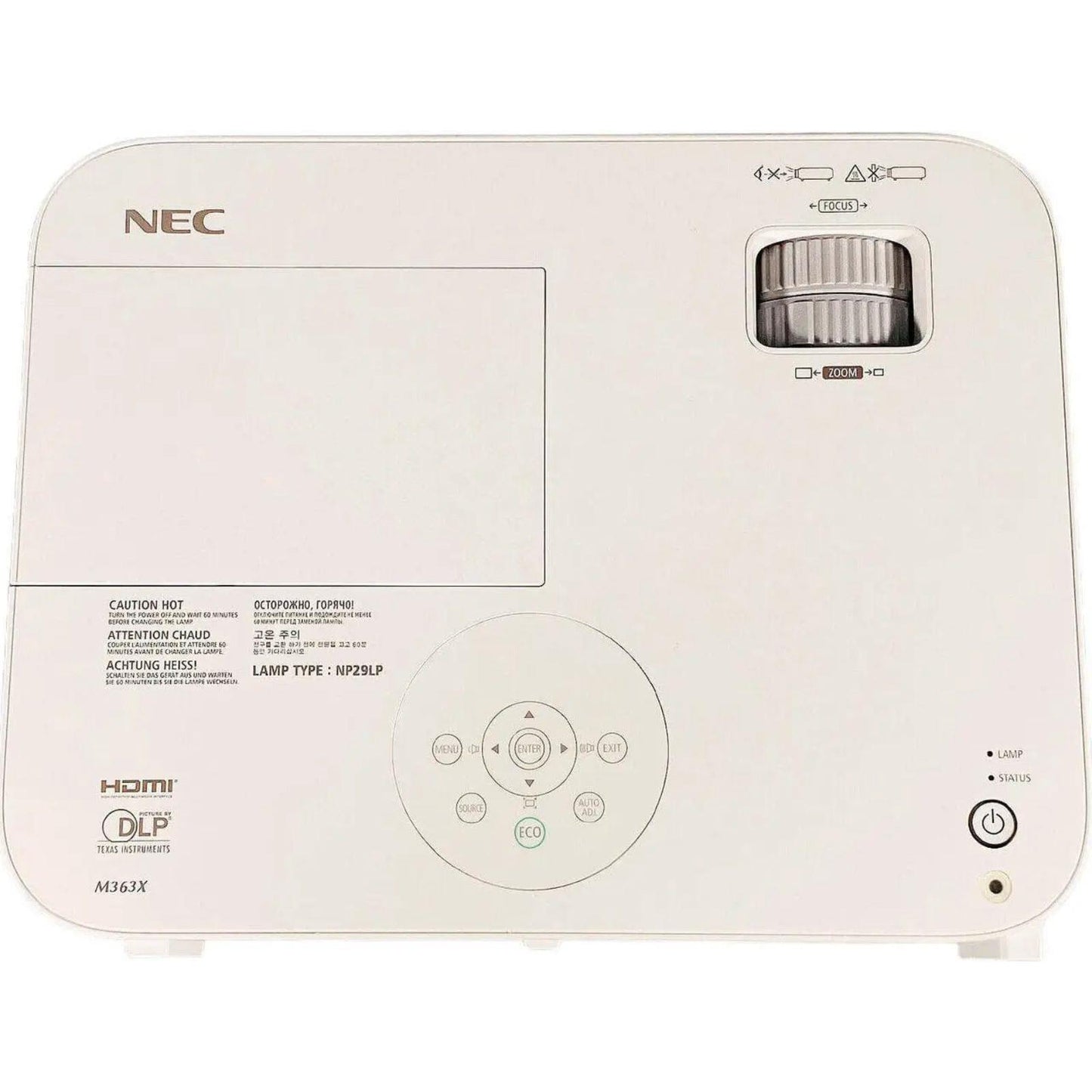 NEC M363X DLP 3600 LUMENS XGA HDMI NETWORKABLE OFFICE CLASSROOM FHD PROJECTOR      - GOOD - REFURBISHED