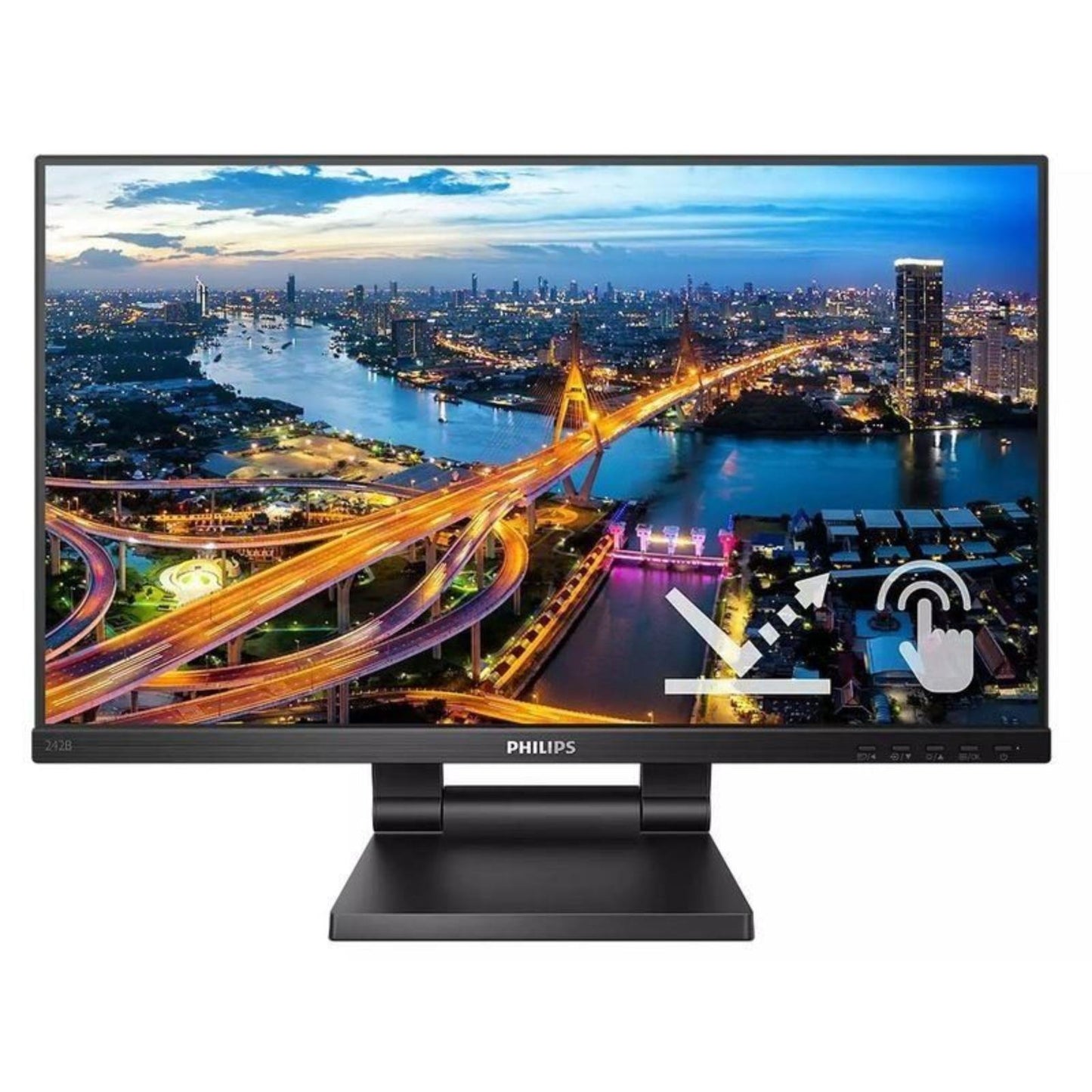 PHILLIPS 242B1 24" FHD 1920X1080 IPS LED MONITOR DP HDMI DVI VGA WITHOUT STAND MONITOR FOR HOME & OFFICE USE   -  GOOD REFURBISHED