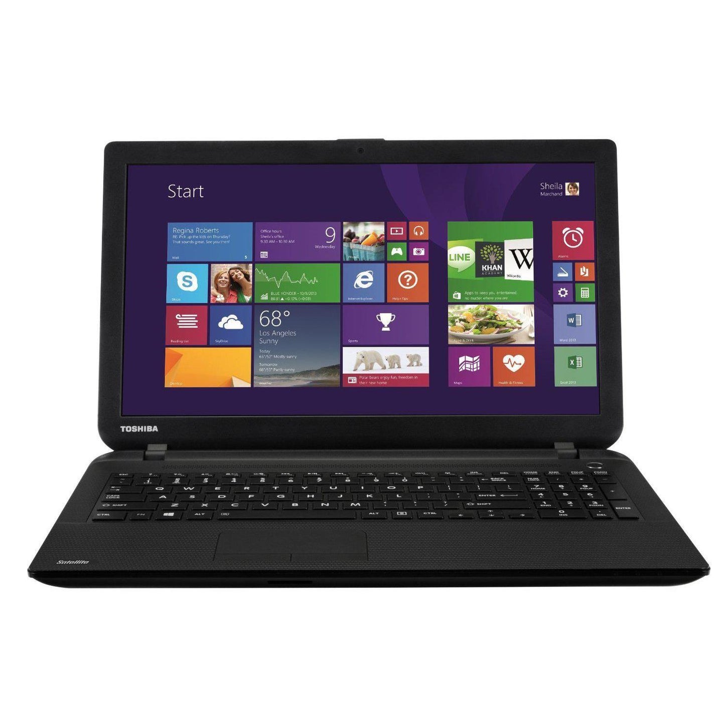 Toshiba Satellite Pro C50-A-1MX Windows 11 Laptop i3 128GB SSD 15" HD Webcam DVD WiFi BT -  Very Good Refurbished