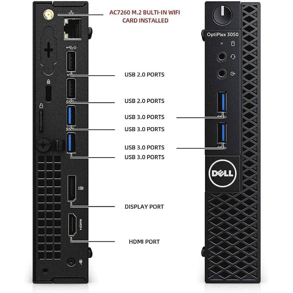 DELL OPTIPLEX 3050 MICRO WINDOWS 11 PC INTEL I7 8GB RAM 256GB SSD WIFI, BT - GOOD - REFURBISHED