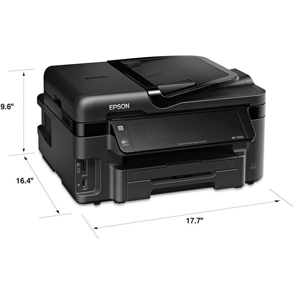 EPSON WF-3520 DUPLEX NETWORK USB FAST 15PPM A4 MONO / BLACK&WHITE INKJET PRINTER   -   USED