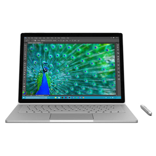 MICROSOFT SURFACE BOOK 2 IN 1 13.5" WINDOWS 11 LAPTOP INTEL I5 8GB RAM 128GB SSD QHD+/3K WEBCAM, BACKLIT, TOUCHSCREEN, BT, WIFI - GOOD - REFURBISHED