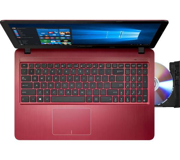 Asus VivoBook X540SA Windows 11 Laptop Pentium N3700 1TB Storage 15" HD Webcam DVD Wifi BT Colour Red - Very Good - Refurbished