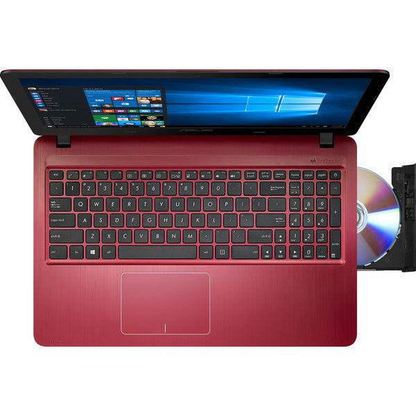 Asus VivoBook X540SA Windows 11 Laptop Pentium N3700 1TB Storage 15" HD Webcam DVD Wifi BT Colour Red - Very Good - Refurbished