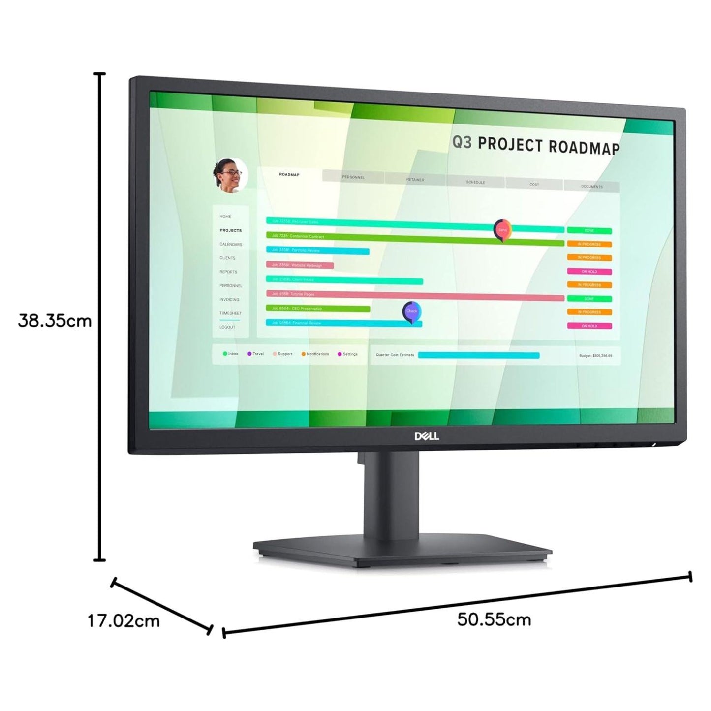 DELL E2223HN 21.5" LED FLAT PANEL MONITOR FHD 1920X1080 HDMI VGA - WITHOUT STAND MONITOR FOR HOME & OFFICE USE  -  GOOD REFURBISHED