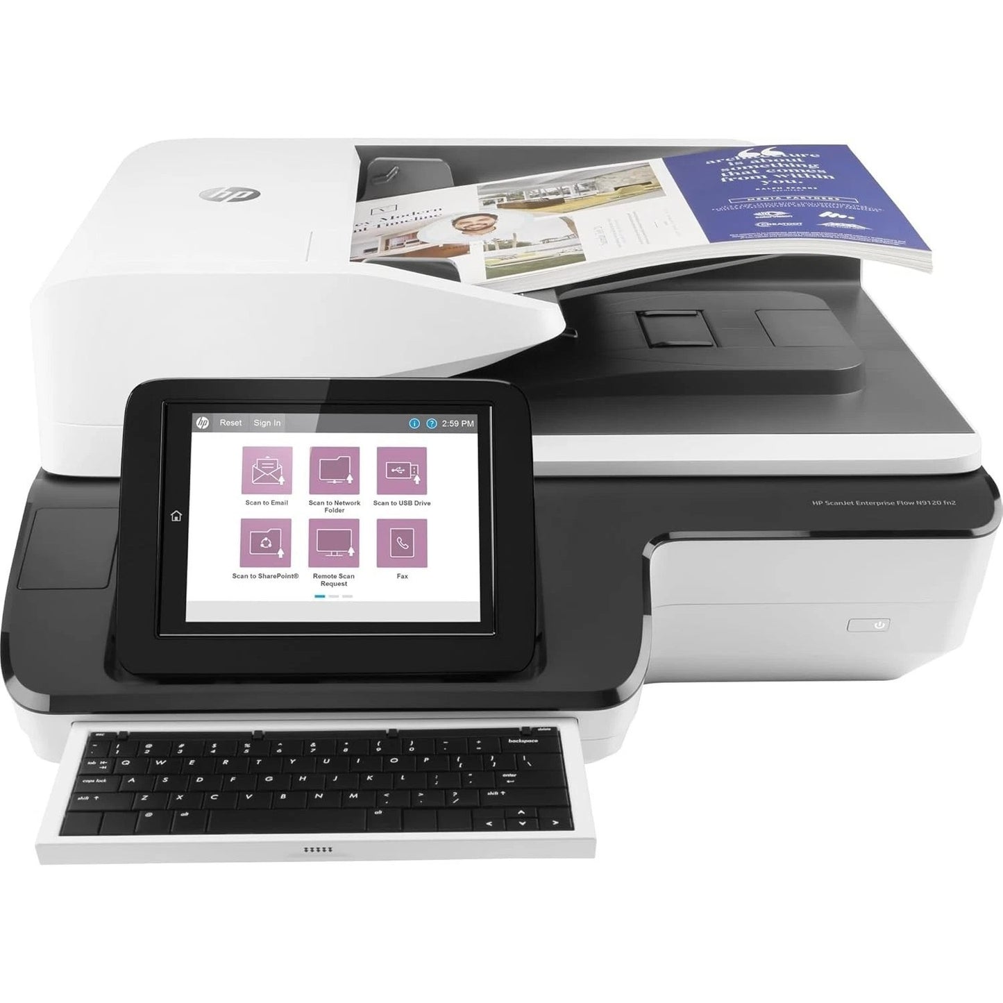 HP SCANJET ENTERPRISE FLOW N9120 FN2 NETWORK FLATBED & SHEETFED SCANNER - L2763A    -    VERY GOOD - REFURBISHED