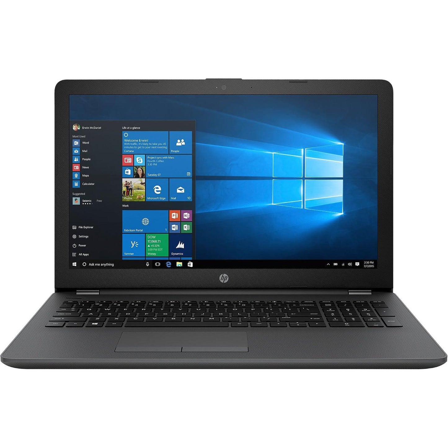 HP 255 G6 Windows 11 Laptop AMD A6 Radeon 8GB RAM 128GB SSD 15" FHD Webcam DVD WiFi BT  -  Very Good Refurbished