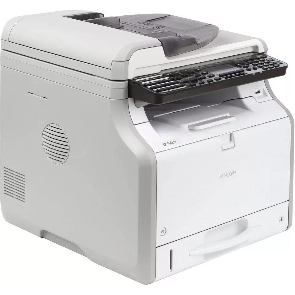 RICOH SP 3600SF AIO DUPLEX NETWORK USB FAST 30PPM 600DPI A4 MONO LASER PRINTER  -  GOOD - REFURBISHED