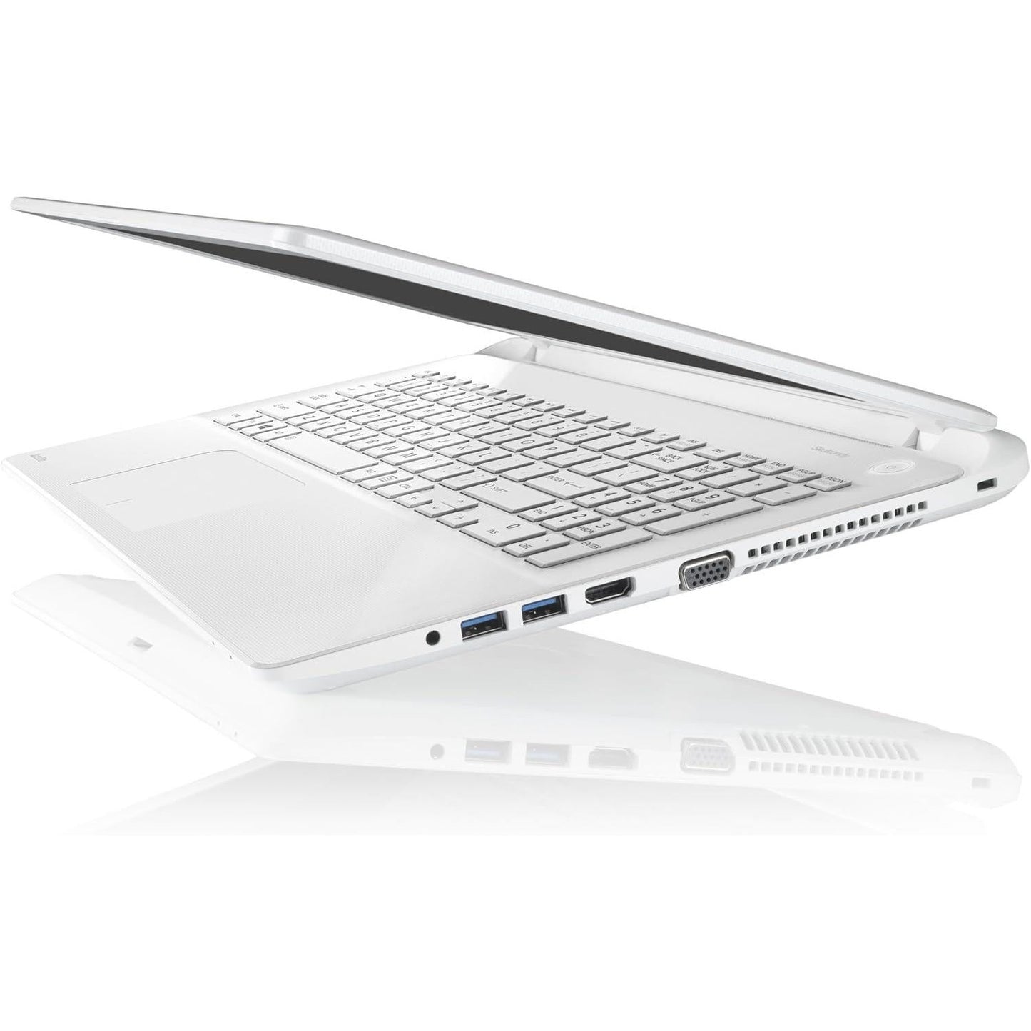 Toshiba Satellite L50-B Windows 11 Laptop 15" Core I3 8GB RAM 500GB Storage HD Webcam, DVD, BT, Wifi, White Colour - Very Good - Refurbished